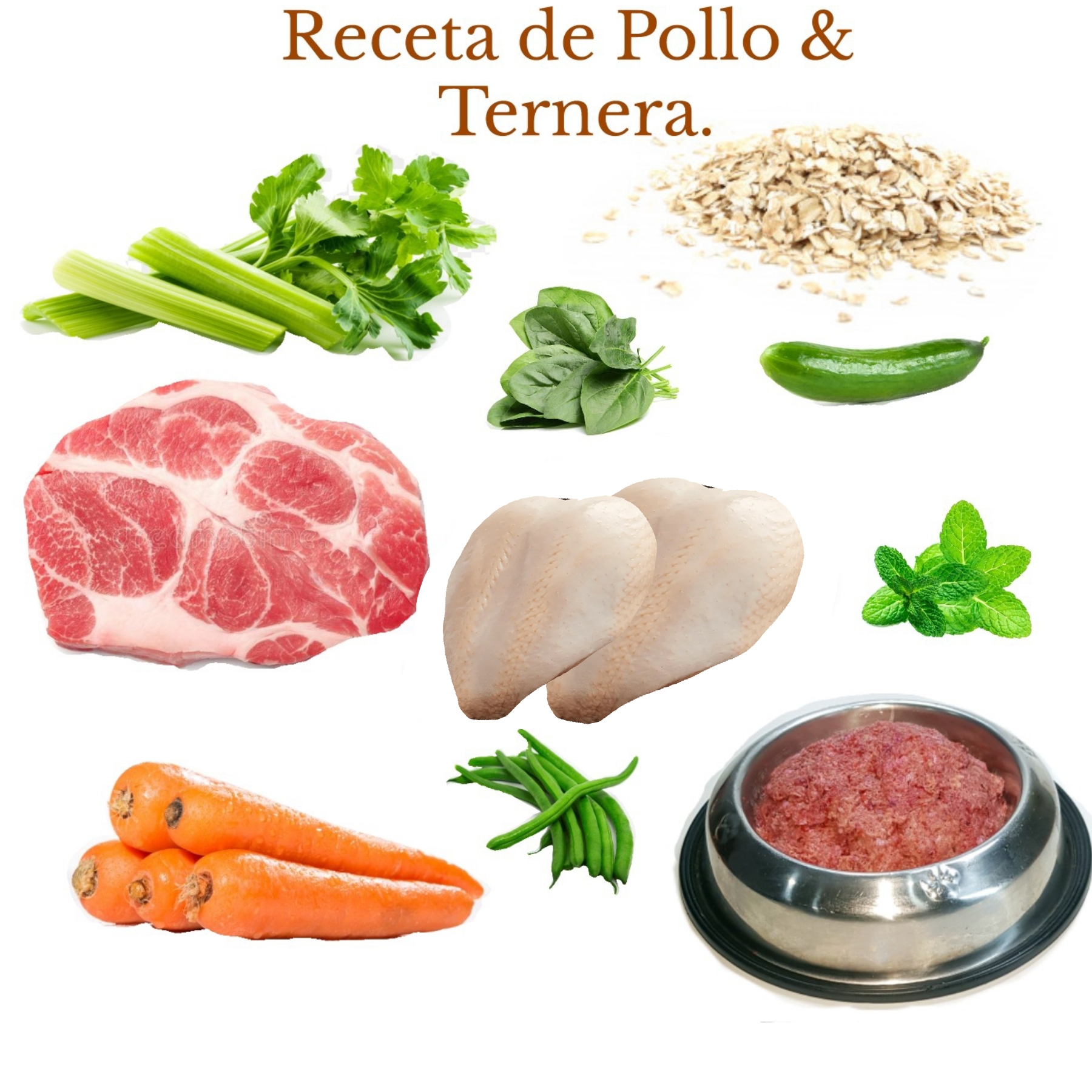 Receta Natural de Vísceras & Pollo - Dieta Barf para perros y gatos  Alimento y comida cacera natural